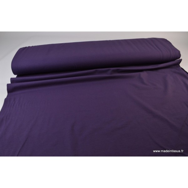 Tissu JERSEY coton élasthanne violet x1m - Photo n°2