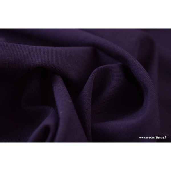 Tissu JERSEY coton élasthanne violet x1m - Photo n°4