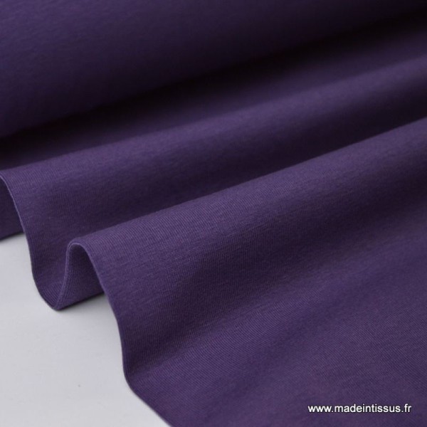 Tissu JERSEY coton élasthanne violet x1m - Photo n°1