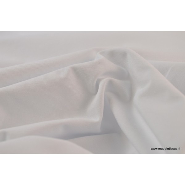 Tissu JERSEY coton élasthanne blanc  x1m - Photo n°3