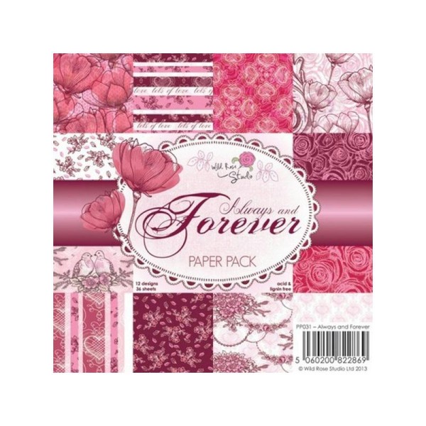 36 papiers fantaisis 15.2 x 15.2 cm Wild Rose Studio ALWAYS AND FOREVER - Photo n°1