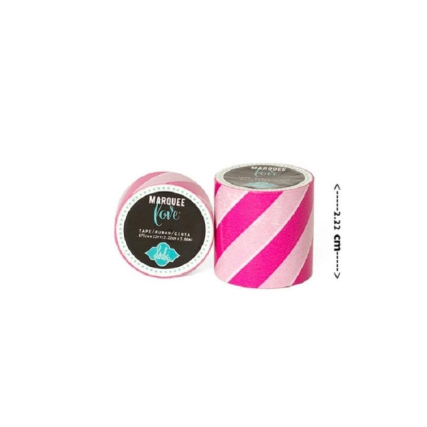 Masking tape / Washi tape fantaisie rose et blanc - Photo n°1