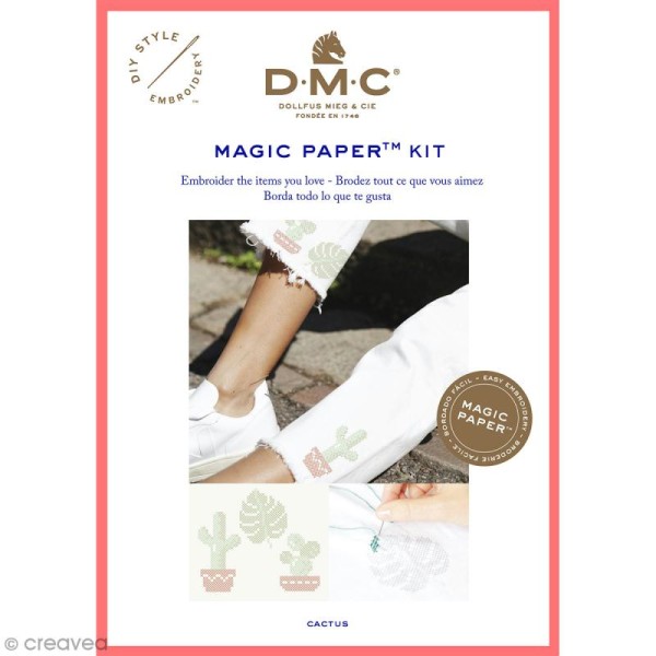 Kit broderie point de croix - DMC Magic Paper - Cactus Collection - 5 pcs - Photo n°1