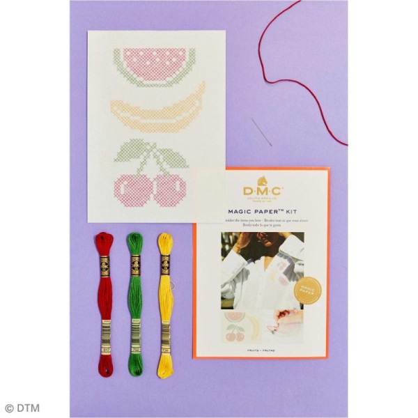 DMC "Fruits de magie papier broderie Kit point de croix sur tout tissu-Free p&p