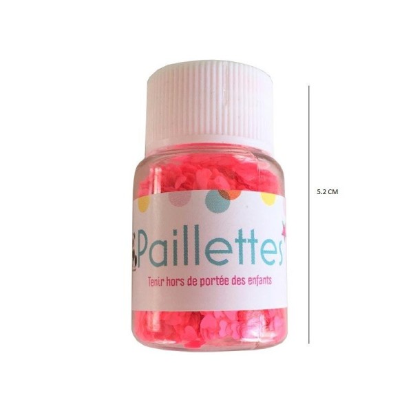 Paillettes cœur - coloris rose fluo- 10 grammes - Photo n°1