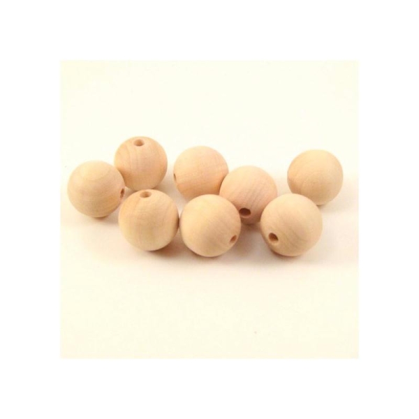 Perles en bois brut à décorer lot de 49 - Photo n°1
