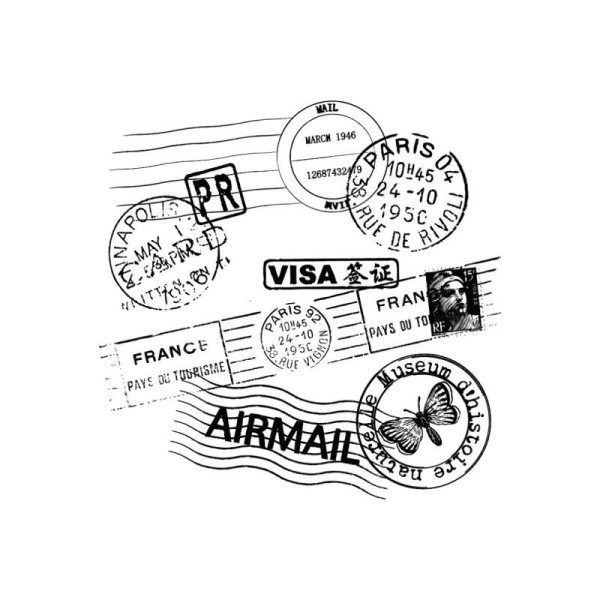 Tampon en bois Oblitérations de timbres voyages - Photo n°1