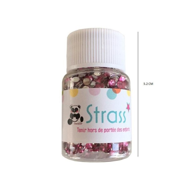 Strass 3 mm - coloris rose - Environ 1900 strass - Photo n°1
