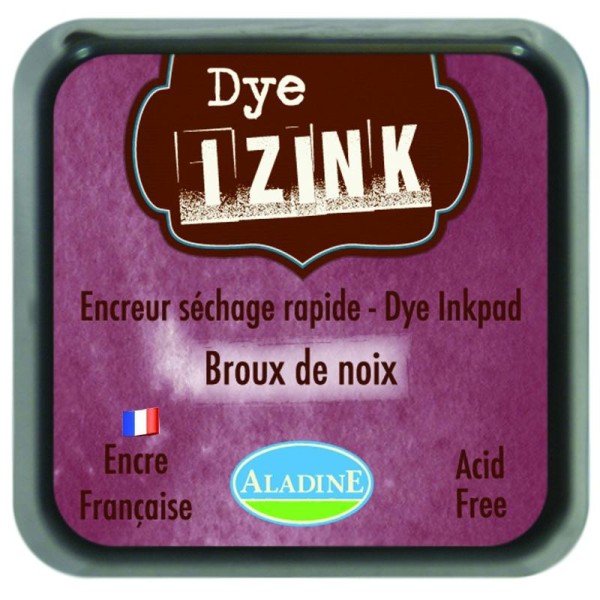 Izink Dye marron brou de noix - Encreur séchage rapide - Photo n°1