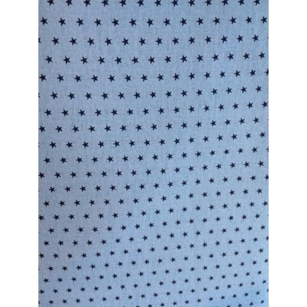 Tissu de coton Bleu clair étoilé bleu foncé Froufrou - Photo n°1
