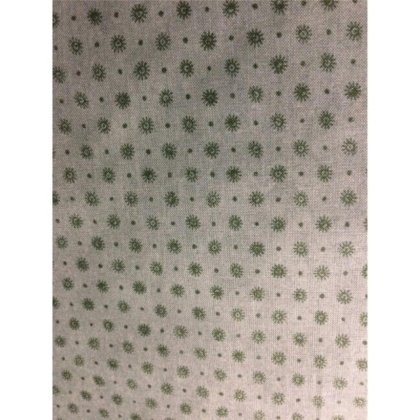 Tissu coton vert fleuri vendu par 25cm - Photo n°1