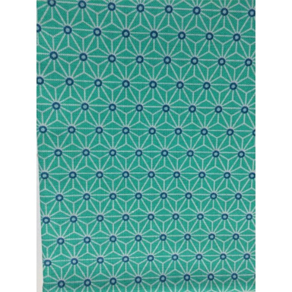 Coupon 50 x 50 tissu japonais vert - Photo n°1