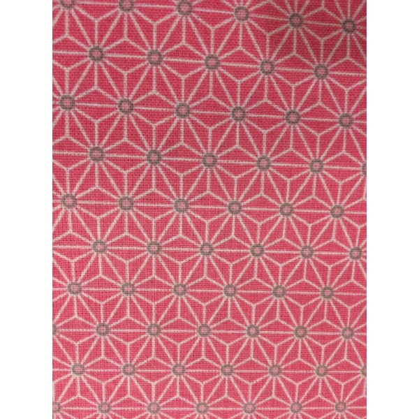Coupon 50 x 50 tissu japonais rose - Photo n°1