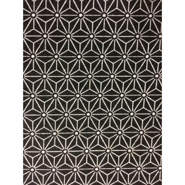 Coupon 50 x 50 tissu japonais noir - Photo n°1