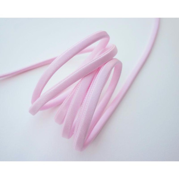 Cordon satin rose pastel spaghetti épais 7 mm - au mètre - Photo n°3