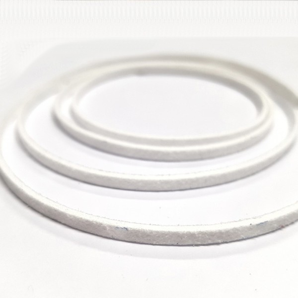 Cordon lacet 3 mm suédine (1 mètre) Blanc - Photo n°1