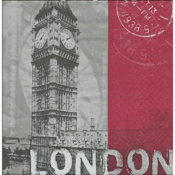 4 Serviettes en papier Capitale Londres Format Lunch - Photo n°1