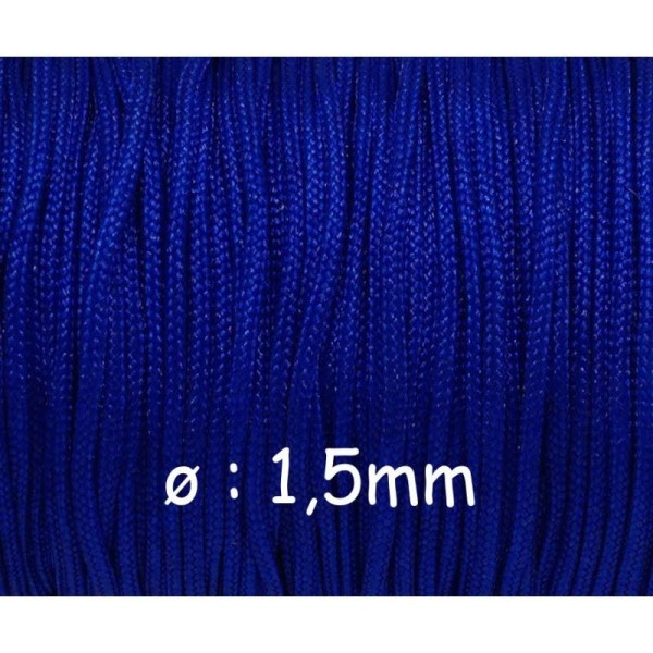 10m Fil De Jade 1,5mm Bleu Vif électrique - Bracelet Shamballa - Photo n°1