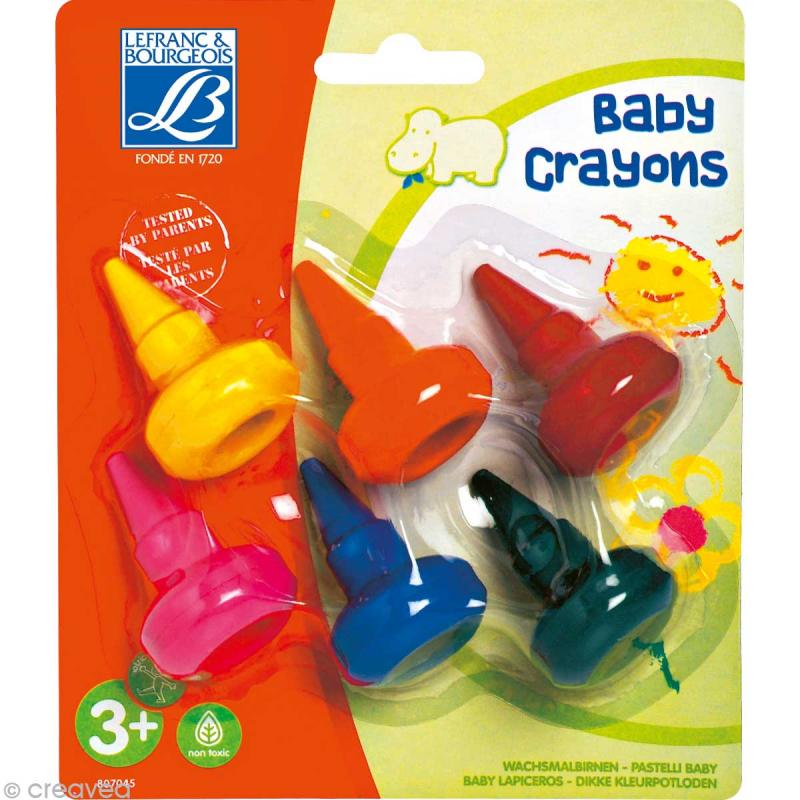 Crayon à la cire Baby- Assortiment 6 couleurs - Crayon de