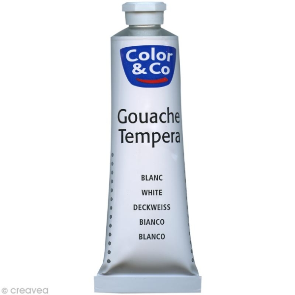 Gouache liquide tempera Blanc 60 ML - Photo n°1