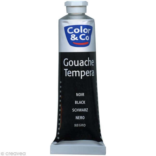 Gouache liquide tempera Noir 60 ML - Photo n°1