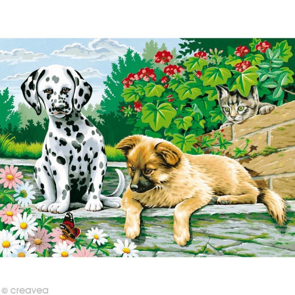 Peinture au numéro Reeves - Chiens et chat - Peinture numéro - Creavea