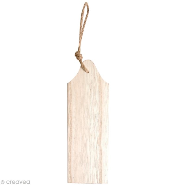 Plaque poignée de porte en bois avec corde 21,5 cm - Photo n°1