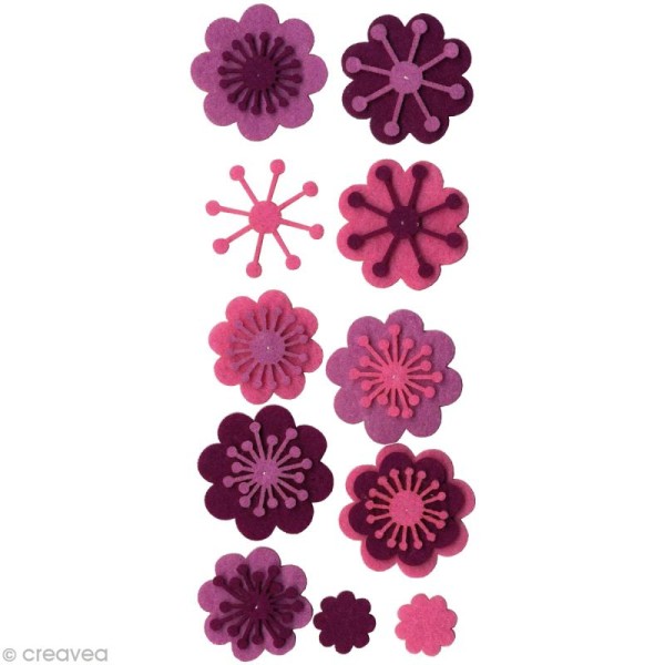 Forme en Feutrine Décoration Fleurs x 11 - Photo n°1