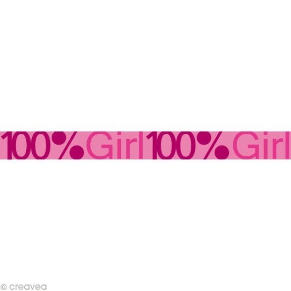 Masking tape Girl - 100% Girl Rose 10 mm x 10 m - Photo n°1