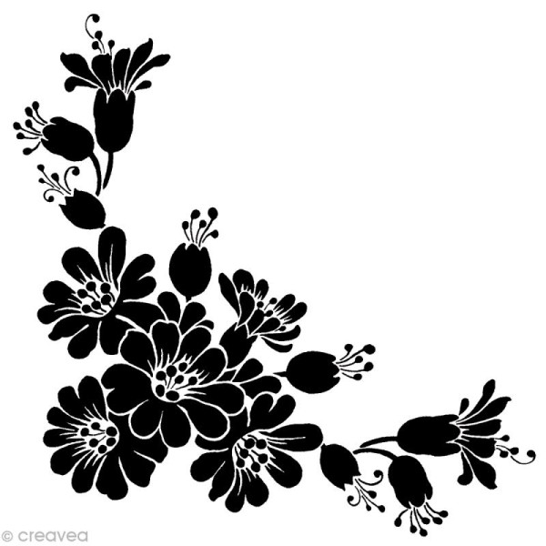Tampon Mariage Angle Fleurs - 4 cm x 3,7 cm - Photo n°1
