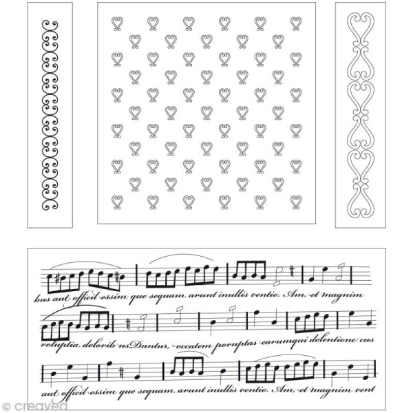 Tampon Clear Stamps Pergamano - Fond Love Music (41918) - Photo n°1