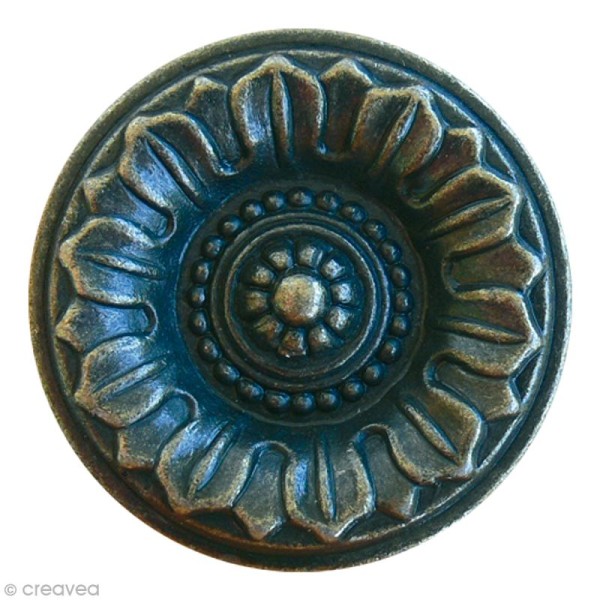 Poignée cartonnage - Bouton Avignon - Bronze Antique - 1 vis - diam 39 mm - Photo n°2