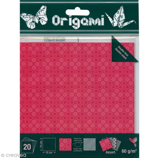 Papier Origami Japonais - Assortiment 20 feuilles - Bulles - 15 x 15 cm - Photo n°1