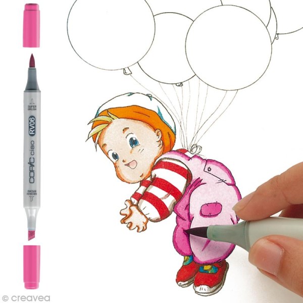 Marqueur Copic Ciao - RV06 Cerise - Rechargeable - Photo n°1