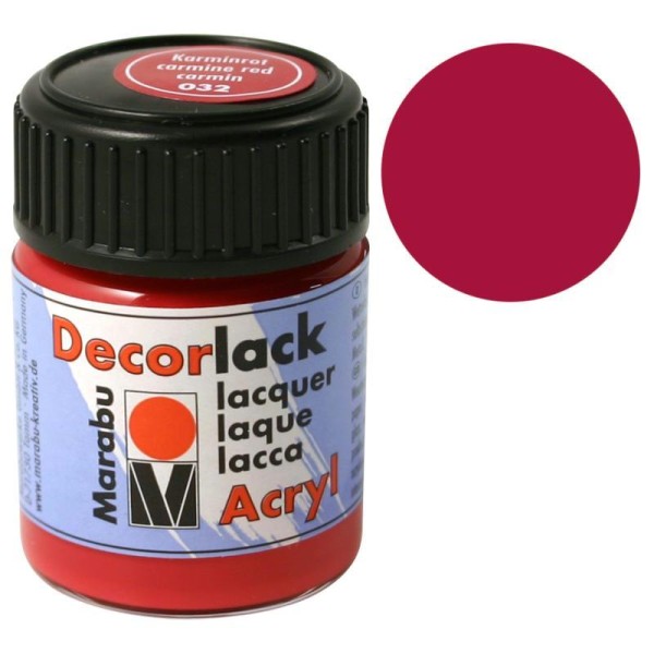 Peinture acrylique Decorlack rouge carmin 15 ml - Photo n°1
