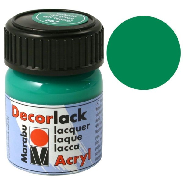Peinture acrylique Decorlack vert végétal 15 ml - Photo n°1