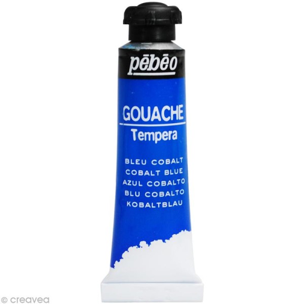 Gouache Pebeo Tempera Bleu Cobalt - tube 10 ml - Photo n°1