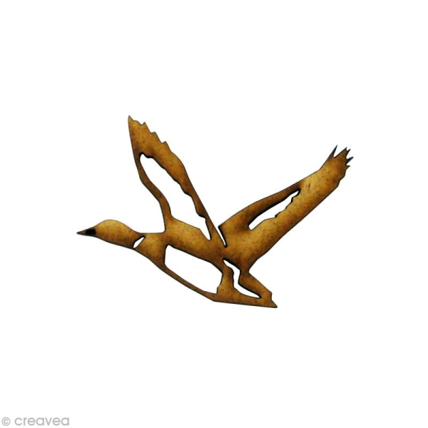 Forme en bois Oiseau - Canard en vol - MDF 4 x 3,7 cm - Photo n°1