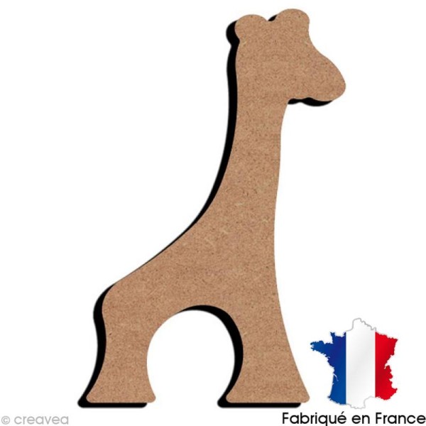 Girafe Rigolote en bois à décorer - 8,7 x 15,5 cm - Photo n°1