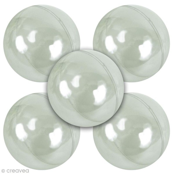 Boule plastique Transparente pour contact alimentaire - 10 cm x 5 - Photo n°1