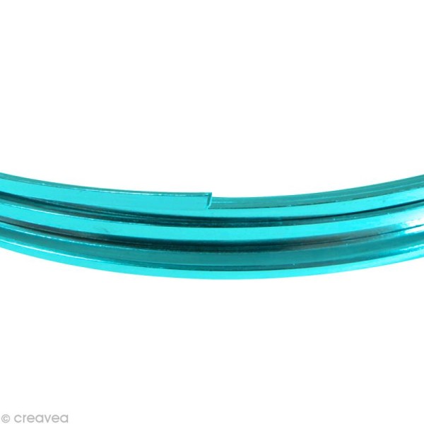 Fil Alu plat 3,5 mm - Turquoise - 5 m - Photo n°1