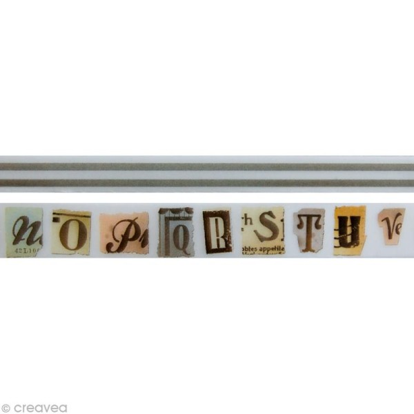 Masking Tape Vintage Alphabet - Lot de 2 x 5 m - Photo n°1