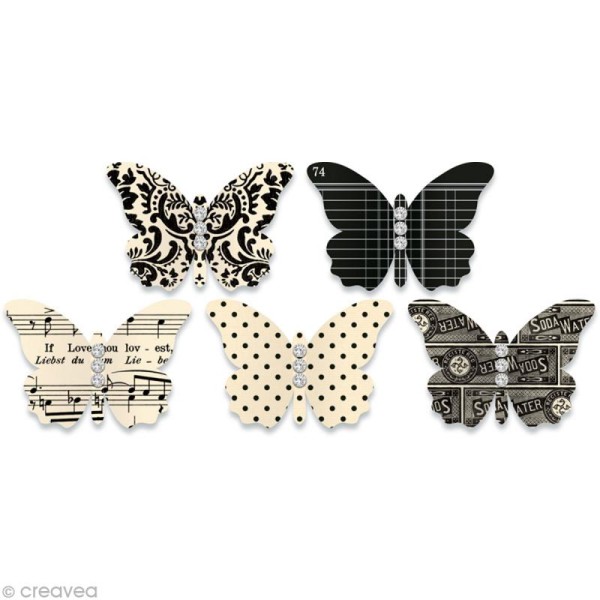 Papillons adhésifs Jenni Bowlin - Noir x 5 - Photo n°1