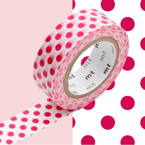Masking Tape - Deco - Rouge A Pois - 15 mm x 10 m - Photo n°1