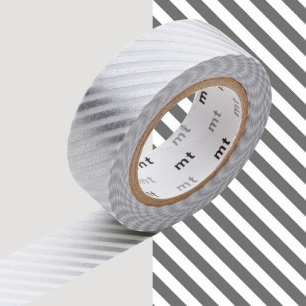 Masking Tape - Deco - Argent Rayé - 15 mm x 7 m - Photo n°1