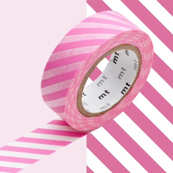 Masking Tape - Deco - Candy cane Rose - 15 mm x 10 m - Photo n°1