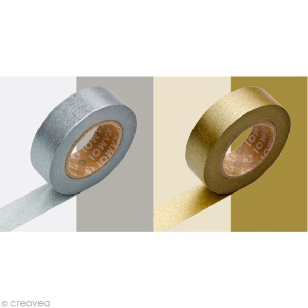 Masking Tape - Deco - Assortiment de 2 rouleaux - N° 1 - 15 mm x 10 m - Photo n°1