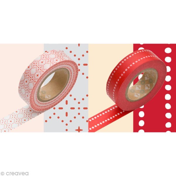 Masking Tape - Deco - Assortiment de 2 rouleaux - N° 3 - 15 mm x 10 m - Photo n°1