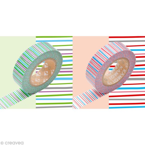 Masking Tape - Deco - Assortiment de 2 rouleaux - N° 29 - 15 mm x 10 m - Photo n°1