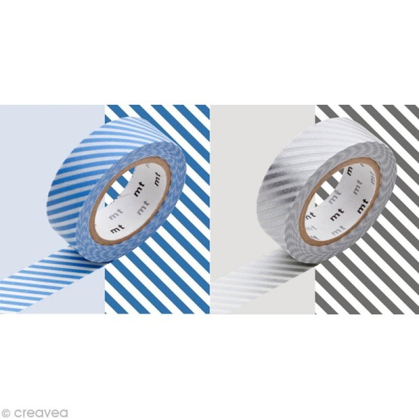 Masking Tape - Deco - Assortiment de 2 rouleaux - N° 51 - 15 mm x 10 m - Photo n°1